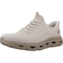 Buty SKECHERS SLIP-INS BOBS ARC WAVES Beżowy. Brązowe trekkingi Skechers, z syntetyku, trekkingowe. Za 333.99 zł.