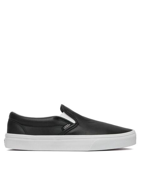 Vans Tenisówki Classic Slip-On VN000EACBPB1 Czarny. Czarne trampki Vans, bez wzorów, ze skóry, bez zapięcia. Za 399.99 zł.