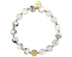 Bransoletka z mosiądzu pozłacana z kryształami i cyrkoniami. Bransoletki Artelioni, z cyrkonią, pozłacane. Za 149.00 zł.