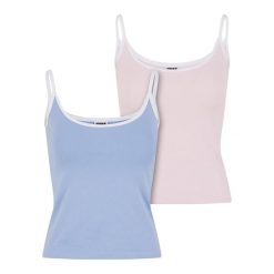 Damski tank top Urban Classics Contrast Basic (x2). Niebieskie topy Urban Classics, bez wzorów, bez kołnierzyka, bez ramiączek. Za 142.00 zł.