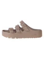 Birkenstock Klapki "Florida III Flex Platform" w kolorze szarobrązowym rozmiar: 41. Brązowe klapki Birkenstock, bez wzorów, z otwartym noskiem, bez obcasa. Za 244.95 zł.