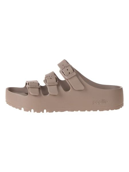Birkenstock Klapki "Florida III Flex Platform" w kolorze szarobrązowym rozmiar: 38. Brązowe klapki Birkenstock, bez wzorów, z otwartym noskiem, bez obcasa. Za 214.95 zł.