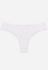 Białe Majtki z Bawełną Typu Stringi Ozdobione Koronką Cirilise. Białe stringi Born2be, bez wzorów, z bawełny. Za 6.99 zł.