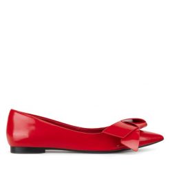 Baleriny Gino Rossi. Czerwone baleriny Gino Rossi, bez wzorów, bez obcasa. Za 299.99 zł.