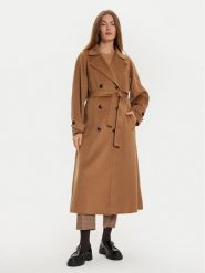 Tommy Hilfiger Płaszcz wełniany WW0WW45919 Brązowy Oversize. Brązowe płaszcze TOMMY HILFIGER, na zimę, l, bez wzorów, z syntetyku, bez kaptura. Za 1,299.00 zł.
