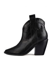 Loft37 Skórzane botki w kolorze czarnym rozmiar: 39. Czarne botki loft37, bez wzorów, ze skóry, bez obcasa, bez zapięcia. Za 484.31 zł.