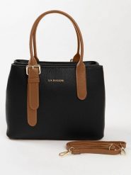 Lia Biassoni Skórzana torebka "Singerna" w kolorze czarno-jasnobrązowym - 33 x 25 x 11 cm rozmiar: onesize. Brązowe torby na ramię Lia Biassoni, bez wzorów, z materiału, na ramię, bez dodatków. Za 304.99 zł.