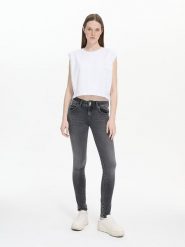LTB Dżinsy "Molly" - Skinny fit - w kolorze szarym rozmiar: W33/L32. Szare jeansy LTB, l, z aplikacjami, z podwyższonym stanem. Za 83.62 zł.