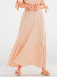 Awama Spódnica w kolorze beżowym rozmiar: L/XL. Brązowe spódnice Awama, l, bez wzorów, maxi, rozkloszowane. Za 127.99 zł.
