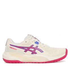 Buty do tenisa Asics. Szare obuwie sportowe Asics, bez zapięcia, tenisowe. Za 539.99 zł.
