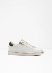 Sneakersy marki Marco Tozzi zapinane na zamek. Białe obuwie sportowe bonprix, bez zapięcia. Za 134.99 zł.