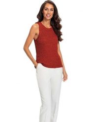 Heine Bezrękawnik w kolorze czerwonym rozmiar: 48. Czerwone swetry Heine, bez wzorów, bez ramiączek. Za 65.23 zł.