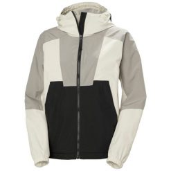 Kurtka przeciwdeszczowa damska Helly Hansen Rig Rain. Szare kurtki sportowe Helly Hansen, bez wzorów, bez kaptura. W wyprzedaży za 648.50 zł.
