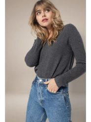 Perfect Cashmere Kaszmirowy sweter "Lindsay" w kolorze ciemnoszarym rozmiar: S. Szare swetry Perfect Cashmere, s, bez wzorów, z kaszmiru, bez ramiączek. Za 361.99 zł.