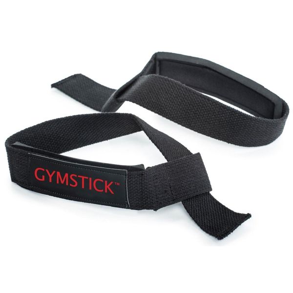 Pasy do podnoszenia. Czarne paski GYMSTICK, bez wzorów, sportowe. Za 80.00 zł.