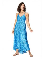 Aller Simplement Sukienka w kolorze niebieskim rozmiar: 38/40. Niebieskie sukienki Aller Simplement, bez wzorów, klasyczne, bez kołnierzyka, bez ramiączek, maxi. Za 78.99 zł.