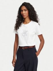 Beverly Hills Polo Club T-Shirt L1608-HR Biały Regular Fit. Białe koszulki polo Beverly Hills Polo Club, l, bez wzorów, z bawełny, bez kołnierzyka, bez ramiączek. Za 129.99 zł.