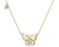 Naszyjnik z żółtego złota z diamentami - motyl - 0,02 ct - próba 375. Żółte naszyjniki Apart, z diamentem, złote. W wyprzedaży za 1,511.30 zł.