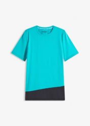 T-shirt sportowy o strukturalnym wyglądzie. Zielone koszulki sportowe bonprix, bez wzorów, bez ramiączek. Za 67.99 zł.
