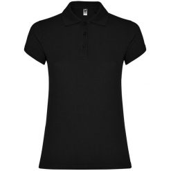 Damska Koszulka Polo W Gwiazdki. Czarne koszulki polo ROLY, bez wzorów, bez ramiączek. Za 67.99 zł.
