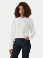 Guess Sweter W6YR21 Z0965 Biały Regular Fit. Białe swetry Guess, l, z aplikacjami, z bawełny, bez ramiączek. Za 424.99 zł.