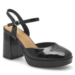 Sandały Jenny Fairy. Czarne sandały Jenny Fairy, bez wzorów, bez obcasa, na słupku, bez zapięcia. Za 139.99 zł.