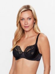 Hunkemöller Biustonosz z fiszbiną Jacqueline 202047 Czarny. Czarne biustonosze Hunkemöller, bez wzorów, z syntetyku. Za 119.99 zł.