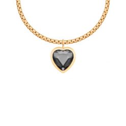 Naszyjnik łańcuch Cube z zawieszką Icons z kryształem w kształcie serca pozłacany. Naszyjniki Lilou, z kryształem, pozłacane. Za 368.00 zł.
