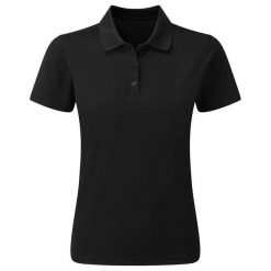 Damska Koszulka Polo Z Trwałego Materiału Barwionego Przędzą. Czarne koszulki polo PREMIER, m, bez wzorów, z materiału, bez kołnierzyka, bez ramiączek. Za 102.99 zł.