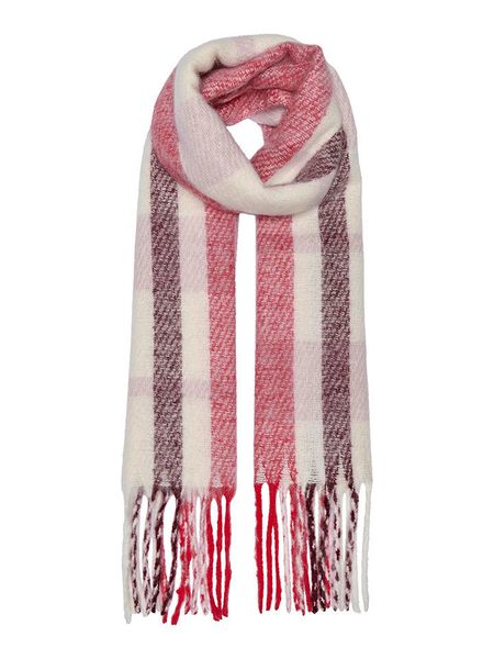 ONLY Szal w kolorze czerwono-białym rozmiar: onesize. Czerwone szaliki Only, bez wzorów, z materiału. Za 95.92 zł.