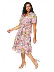 Aller Simplement Sukienka w kolorze jasnoróżowo-oliwkowym rozmiar: 54-58. Różowe sukienki Aller Simplement, bez wzorów, z tkaniny, bez kołnierzyka, bez ramiączek, midi. Za 86.99 zł.