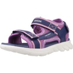 Sandały GEOX J SANDAL AIRADYUM GI Niebieski. Niebieskie sandały Geox, bez wzorów, z syntetyku, sportowe, bez obcasa, bez zapięcia. Za 196.99 zł.
