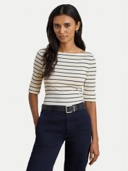 LAUREN RALPH LAUREN Bluzka 200P03723002 Beżowy Slim Fit. Brązowe bluzki Lauren Ralph Lauren, xl, bez wzorów, z bawełny, bez kołnierzyka, bez ramiączek. Za 329.99 zł.