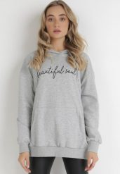 Jasnoszara Bluza Acalelirea. Szare bluzy Born2be, l, bez wzorów, bez kaptura. W wyprzedaży za 101.99 zł.