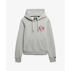 Damska metaliczna bluza z kapturem Superdry Athletic. Szare bluzy Superdry, l, bez wzorów, z kapturem. Za 298.00 zł.