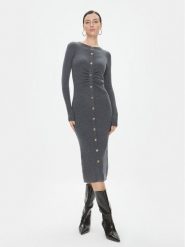 Pinko Sukienka dzianinowa Ermellino 101926 A15S Szary Slim Fit. Szare sukienki Pinko, s, bez wzorów, z dzianiny, bez kołnierzyka, bez ramiączek. Za 1,389.00 zł.