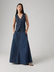 Levi's Spódnica dżinsowa w kolorze granatowym rozmiar: W32. Niebieskie spódnice Levi's®, s, z aplikacjami, z bawełny, maxi, rozkloszowane. Za 264.45 zł.