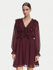 Morgan Sukienka koktajlowa 252-RCATHY Bordowy Regular Fit. Czerwone sukienki Morgan, bez wzorów, z syntetyku, wizytowe, bez kołnierzyka, bez ramiączek. Za 399.99 zł.