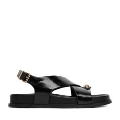 Sandały MEXX. Czarne sandały Mexx, bez wzorów, bez obcasa, na płaskiej podeszwie, bez zapięcia. Za 299.99 zł.