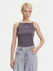 Adidas Top ALL SZN Rib JJ1223 Szary Slim Fit. Szare topy Adidas, xl, bez wzorów, z bawełny, bez kołnierzyka, bez ramiączek. Za 99.99 zł.
