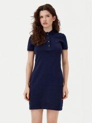 Lacoste Sukienka codzienna EF5473 Granatowy Slim Fit. Niebieskie sukienki Lacoste, na co dzień, bez wzorów, z bawełny, bez kołnierzyka, bez ramiączek, proste. Za 359.99 zł.