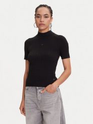 Miss Sixty Golf 6S1RJ37100 Czarny Slim Fit. Czarne golfy Miss Sixty, s, bez wzorów, z wiskozy, bez ramiączek. Za 299.99 zł.