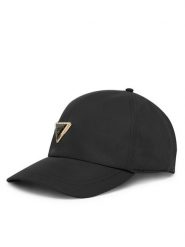 Guess Czapka z daszkiem AW5396 POL01 Czarny. Czarne czapki Guess, z aplikacjami, z materiału. Za 159.99 zł.