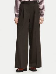 Tommy Hilfiger Spodnie materiałowe Blend WW0WW51898 Brązowy Wide Leg. Brązowe spodnie materiałowe TOMMY HILFIGER, bez wzorów, z materiału. Za 649.99 zł.