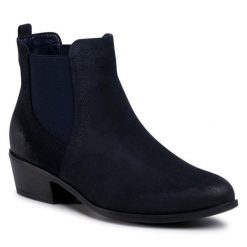 Sztyblety Lasocki. Niebieskie botki Lasocki, bez wzorów, bez obcasa, na płaskiej podeszwie, bez zapięcia. Za 111.99 zł.