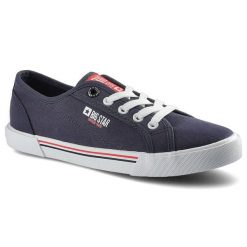 Granatowe Trampki Big Star Damskie Lekkie Półbuty. Niebieskie trampki Big Star, bez wzorów, z gumy, bez zapięcia. Za 89.99 zł.