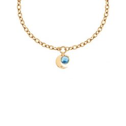 Naszyjnik No.1 z kryształem i zawieszką Lune. Białe naszyjniki Lilou, pozłacane. Za 532.00 zł.