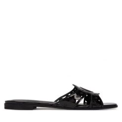 Klapki Guess. Czarne klapki Guess, z aplikacjami, bez obcasa. Za 499.99 zł.