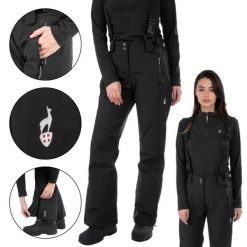Spodnie narciarskie snowboardowe damskie AULP VELEN oddychające wodoodporne. Czarne spodnie dresowe Aulp, bez wzorów, narciarskie. Za 499.99 zł.