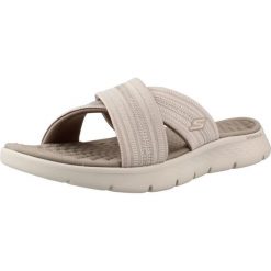 Sandały SKECHERS GO WALK FLEX Beżowy. Brązowe sandały Skechers, bez wzorów, z materiału, bez obcasa, bez zapięcia. Za 174.99 zł.